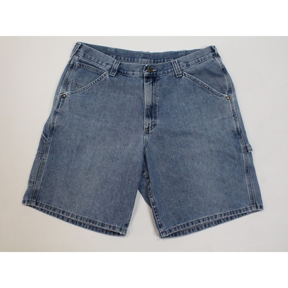 Vintage Lee Dungarees Mens 38 Blue Denim Carpenter‎ Shorts Made in USA Jorts